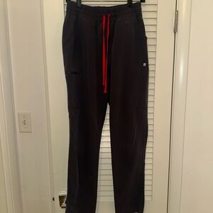 Figs Women Drawstring Scrub Pants with Red Drawcord